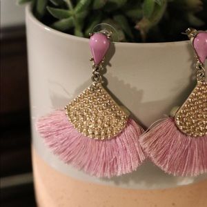 Pastel Pink/Purple Fringe Earrings